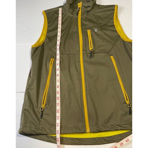 Little Donkey Andy Mens Olive Yellow Vest M Windproof Water Resistant Full Zip - Picture 4 of 15